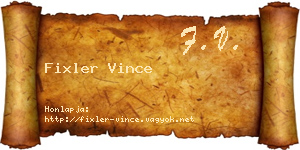 Fixler Vince névjegykártya