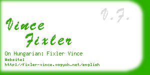 vince fixler business card